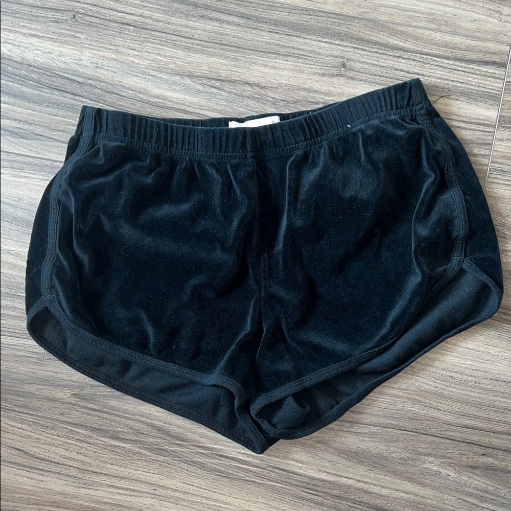 Hollister Black Velvet Athletic Shorts